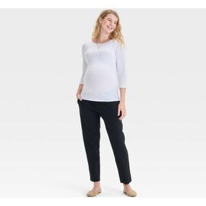 Isabel Maternity by Ingrid NWT XS Tapered Ponte Maternity Black Pant KnitTrouser
